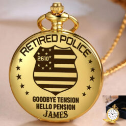 Personalized Retired Police Vintage Pocket Watch UKHH250705