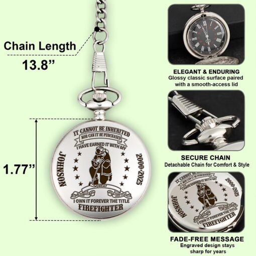 Personalized Retired Firefighter Vintage Pocket Watch UKTZ5170707 - Image 5