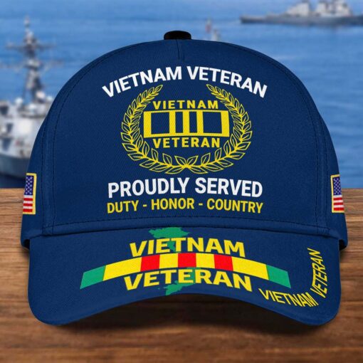 Vietnam Veteran Cap, Proudly Served, Duty - Honor - Country, Military Gifts Cap UKTD5250703 - Image 9