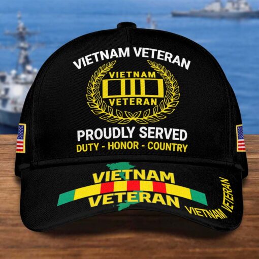 Vietnam Veteran Cap, Proudly Served, Duty - Honor - Country, Military Gifts Cap UKTD5250703 - Image 8
