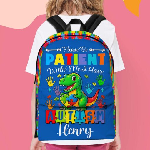 Personalized Backpack for Kids with Autism- Autism Awareness Bag – Back To School Bag for Autistic Child – Gift For Autistic Son QFHM5030701-DX - Image 5