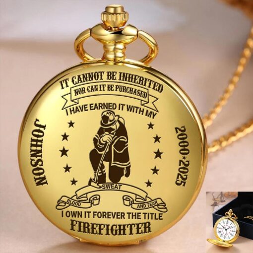 Personalized Retired Firefighter Vintage Pocket Watch UKTZ5170707 - Image 3