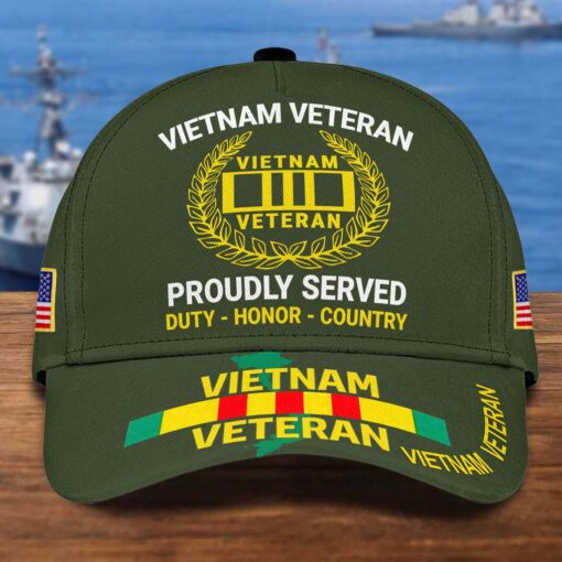 Vietnam Veteran Cap, Proudly Served, Duty - Honor - Country, Military Gifts Cap UKTD5250703 - Image 7
