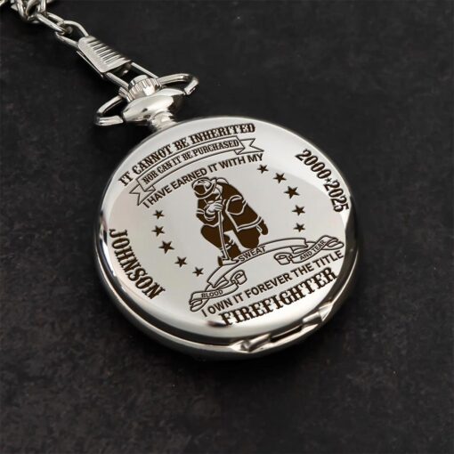 Personalized Retired Firefighter Vintage Pocket Watch UKTZ5170707 - Image 2