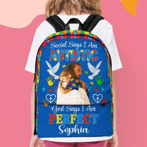 Personalized Backpack for Kids with Autism- Autism Awareness Bag – Back To School Bag for Autistic Child – Gift For Autistic Son Daughter UKHM5070701-DX - Image 6