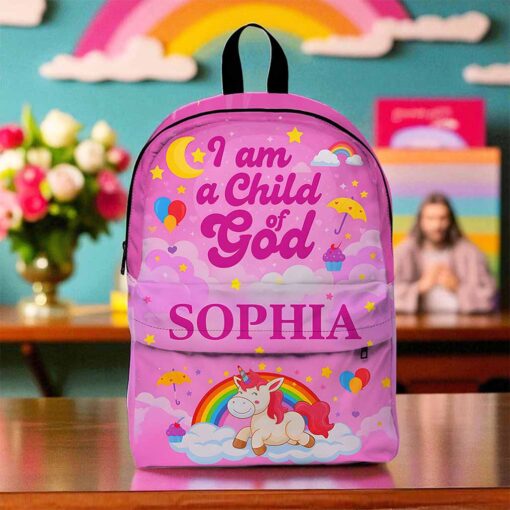 Personalized I Am A Child Of God Backpack, Back To School Gift For Kids QFND5020704-DX - Image 2