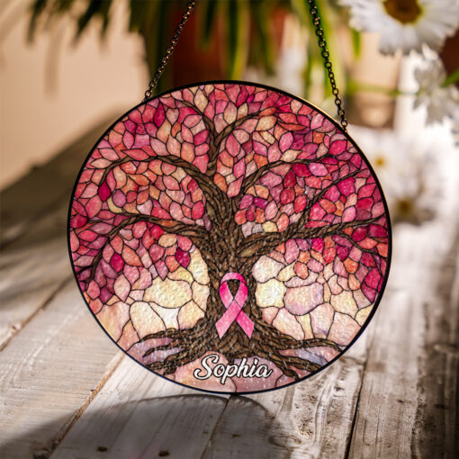 Custom Breast Cancer Awareness Stained Glass THNT5020705 - Image 2