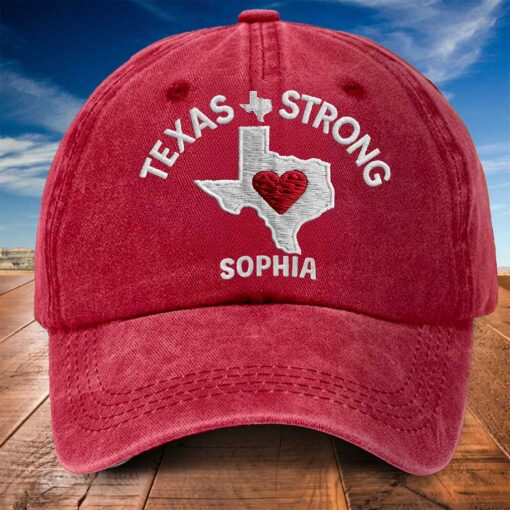 Personalized Texas Embroidery Distressed Washed Cotton Hat NPND5160702 - Image 2