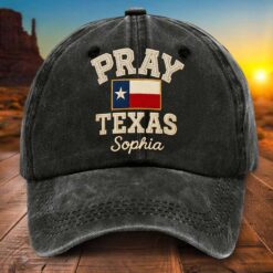 Personalized Pray Texas Distressed Washed Cotton Hat UKTZ5160701
