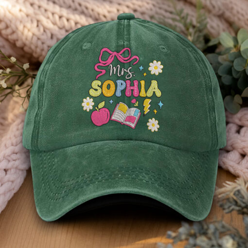 Personalized Teacher Embroidered Hat QFHA5160701 - Image 3