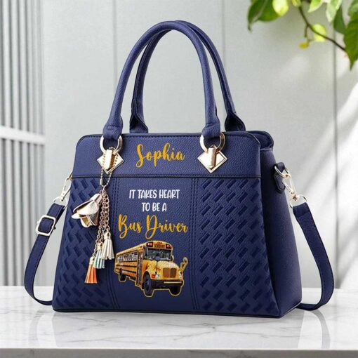 Custom School Bus Driver PU Leather Deluxe Handbag UKND5160704 - Image 3
