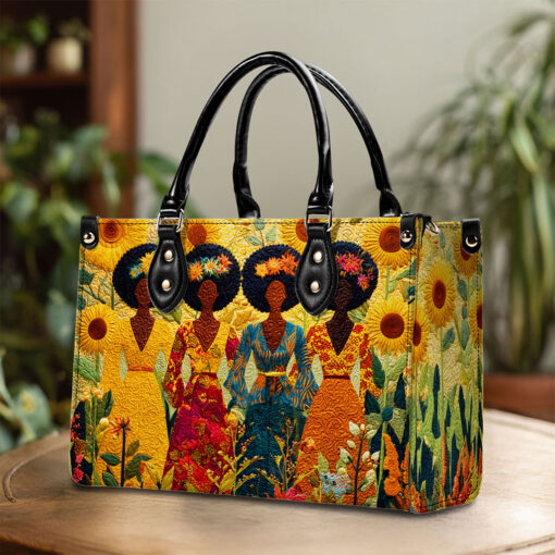 Personalized Black Women Leather Pu Handbag QFTO5160702 - Image 3