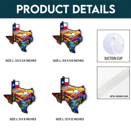 Texas Map Acrylic Suncatcher Window Hanging,Northern Mockingbird And Bluebonnet Home Decor,Texas Decoration,Texas Gift,Souvenir Lover Gift PMTZ5070704 - Image 3