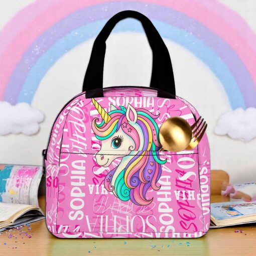 Personalized Name Letter Unicorn Backpack Set for Little Girls THND5070603-DX - Image 3