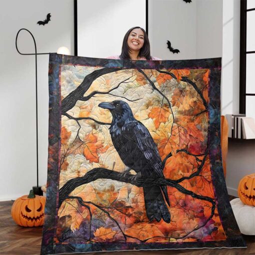Raven Quilt Blanket, Halloween Gift NPND5090702 - Image 3