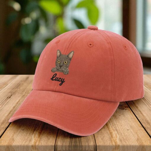 Personalized Pet Photo EMBROIDERED Hat, Custom Pet Cap Dog Hat, Baseball Cap For Dog Mom - Dog Dad QFTD5070701 - Image 3