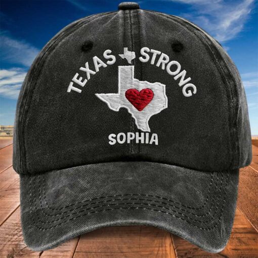 Personalized Texas Embroidery Distressed Washed Cotton Hat NPND5160702 - Image 3