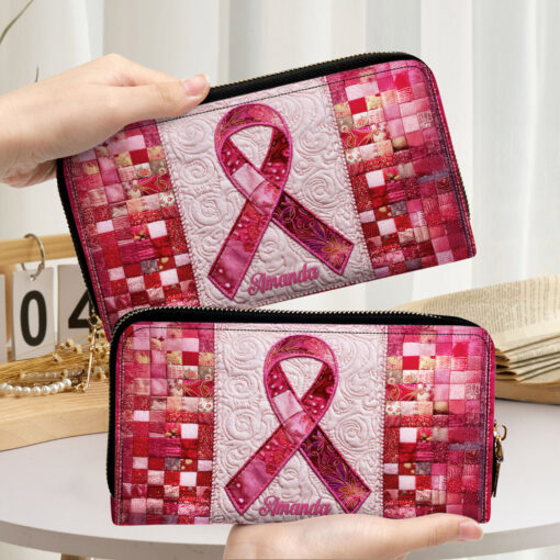 Personalized Breast Cancer Pu Leather Handbag QFNT5150701 - Image 4