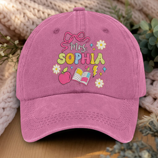 Personalized Teacher Embroidered Hat QFHA5160701 - Image 5