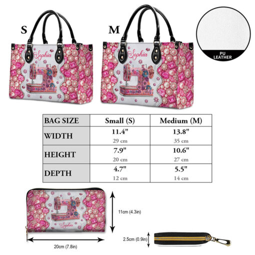Personalized Sewing Leather Handbag+Wallet UKTO5150703 - Image 6