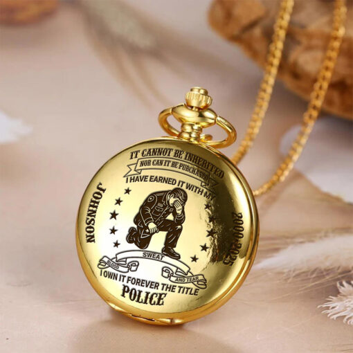 Personalized Retired Police Vintage Pocket Watch UKHH250704 - Image 3