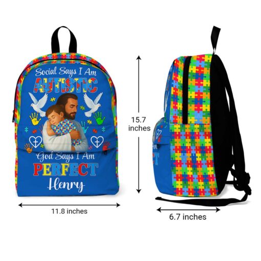 Personalized Backpack for Kids with Autism- Autism Awareness Bag – Back To School Bag for Autistic Child – Gift For Autistic Son Daughter UKHM5070701-DX - Image 4