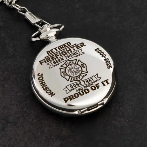 Personalized Retired Firefighter Vintage Pocket Watch UKTZ5110704 - Image 4