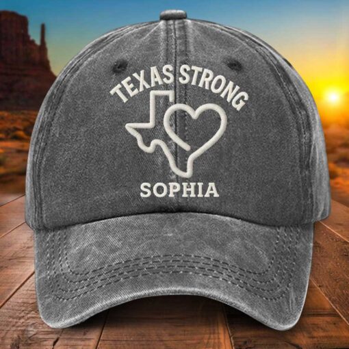 Personalized Texas Distressed Washed Cotton Hat UKTZ5150706 - Image 4