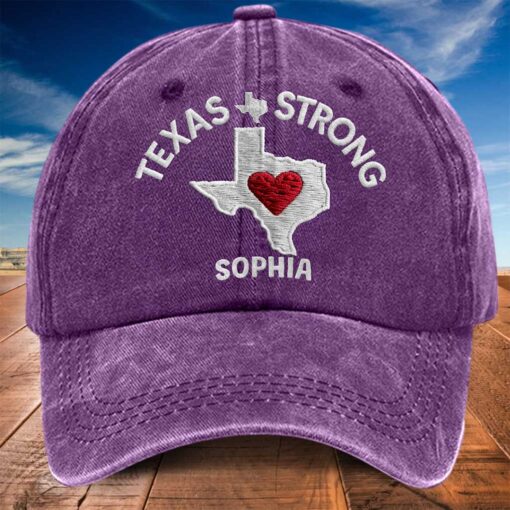 Personalized Texas Embroidery Distressed Washed Cotton Hat NPND5160702 - Image 4