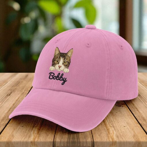 Personalized Pet Photo EMBROIDERED Hat, Custom Pet Cap Dog Hat, Baseball Cap For Dog Mom - Dog Dad QFTD5070701 - Image 4