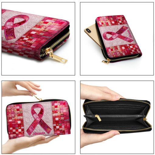 Personalized Breast Cancer Pu Leather Handbag QFNT5150701 - Image 5