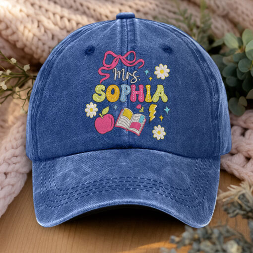 Personalized Teacher Embroidered Hat QFHA5160701 - Image 2
