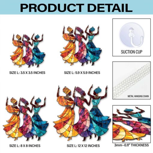 2D FLAT African Women Dancing Acrylic Window Hanging QFHA5140701 - Image 4