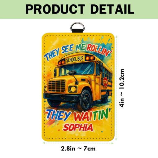 Personalized School bus driver ID card holder NPHM5190701 - Image 5