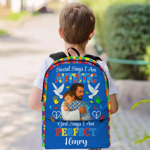 Personalized Backpack for Kids with Autism- Autism Awareness Bag – Back To School Bag for Autistic Child – Gift For Autistic Son Daughter UKHM5070701-DX - Image 5