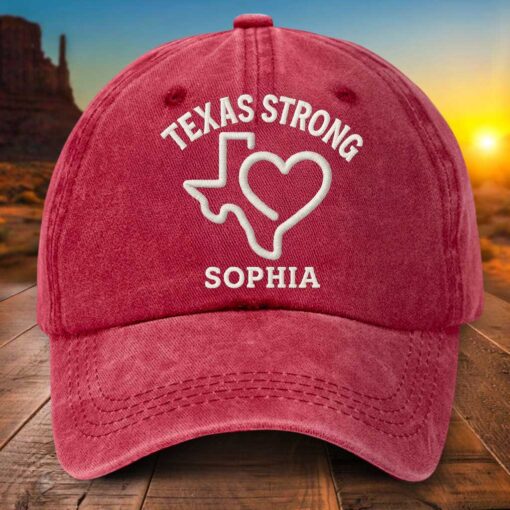 Personalized Texas Distressed Washed Cotton Hat UKTZ5150706 - Image 2