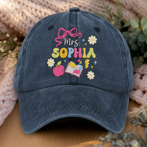 Personalized Teacher Embroidered Hat QFHA5160701 - Image 4