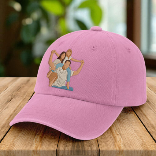 Custom Family Portrait Embroidered Hat, Portrait Embroidered Cap Using Photo, Personalized Dad Cap, Sister Besties Embroidered Hat QFHA5090703 - Image 4