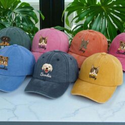 Personalized Pet Photo EMBROIDERED Hat, Custom Pet Cap Dog Hat, Baseball Cap For Dog Mom - Dog Dad QFTD5070701