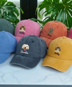 Personalized Pet Photo EMBROIDERED Hat, Custom Pet Cap Dog Hat, Baseball Cap For Dog Mom - Dog Dad QFTD5070701