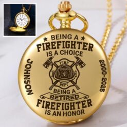 Personalized Retired Firefighter Vintage Pocket Watch UKTZ5170706