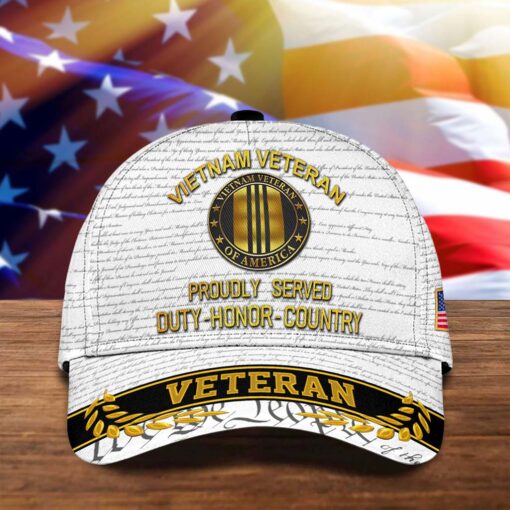 Vietnam Veteran Cap, Proudly Served, Duty – Honor – Country QFTD5230706 - Image 5