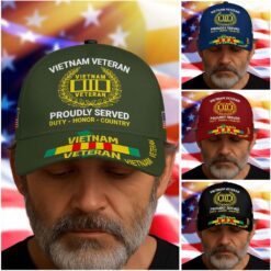 Vietnam Veteran Cap, Proudly Served, Duty - Honor - Country, Military Gifts Cap UKTD5250703