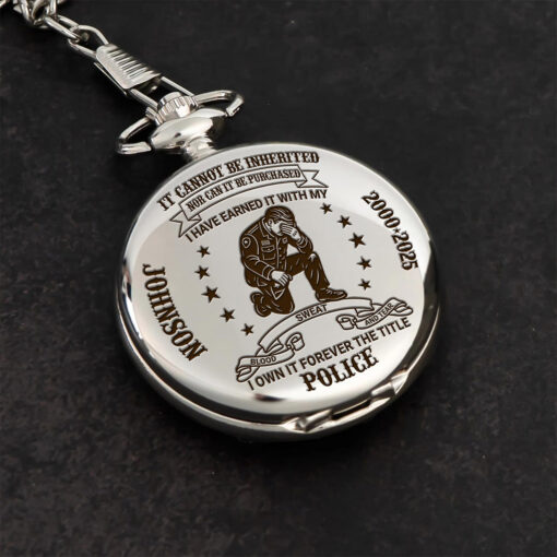 Personalized Retired Police Vintage Pocket Watch UKHH250704 - Image 5
