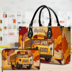 Personalized School Bus Driver Leather Pu Handbag QFTO5160701