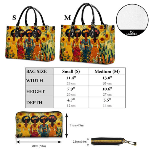 Personalized Black Women Leather Pu Handbag QFTO5160702 - Image 5