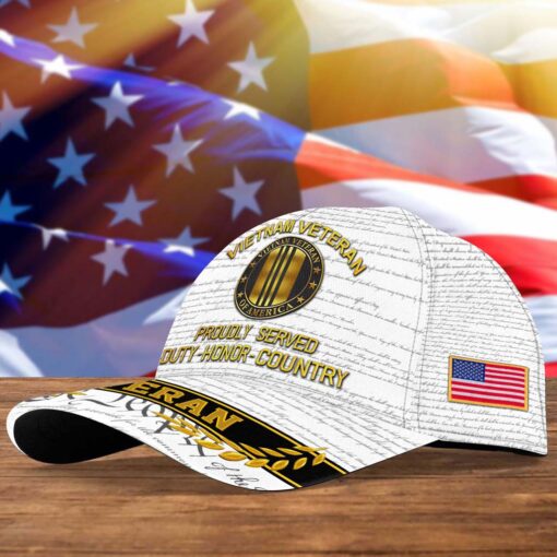 Vietnam Veteran Cap, Proudly Served, Duty – Honor – Country QFTD5230706 - Image 4
