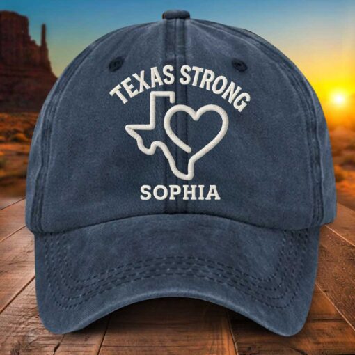 Personalized Texas Distressed Washed Cotton Hat UKTZ5150706 - Image 3