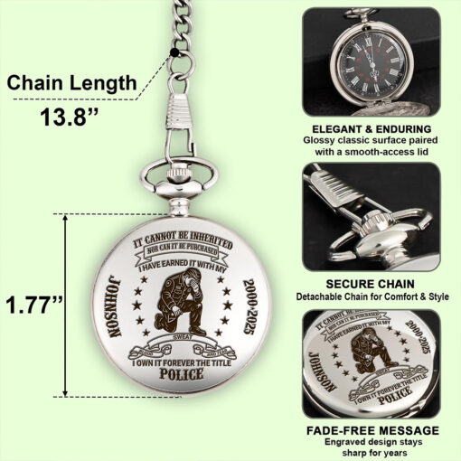 Personalized Retired Police Vintage Pocket Watch UKHH250704 - Image 7