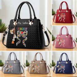 Custom Teacher PU Leather Deluxe Handbag UKND5180704